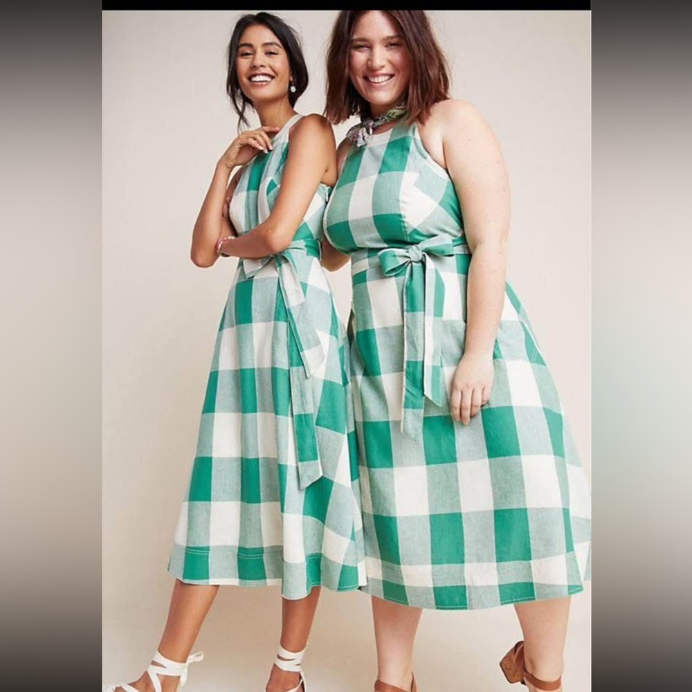 Maeve Green and Cream Plaid dress - Picture 2 of 4